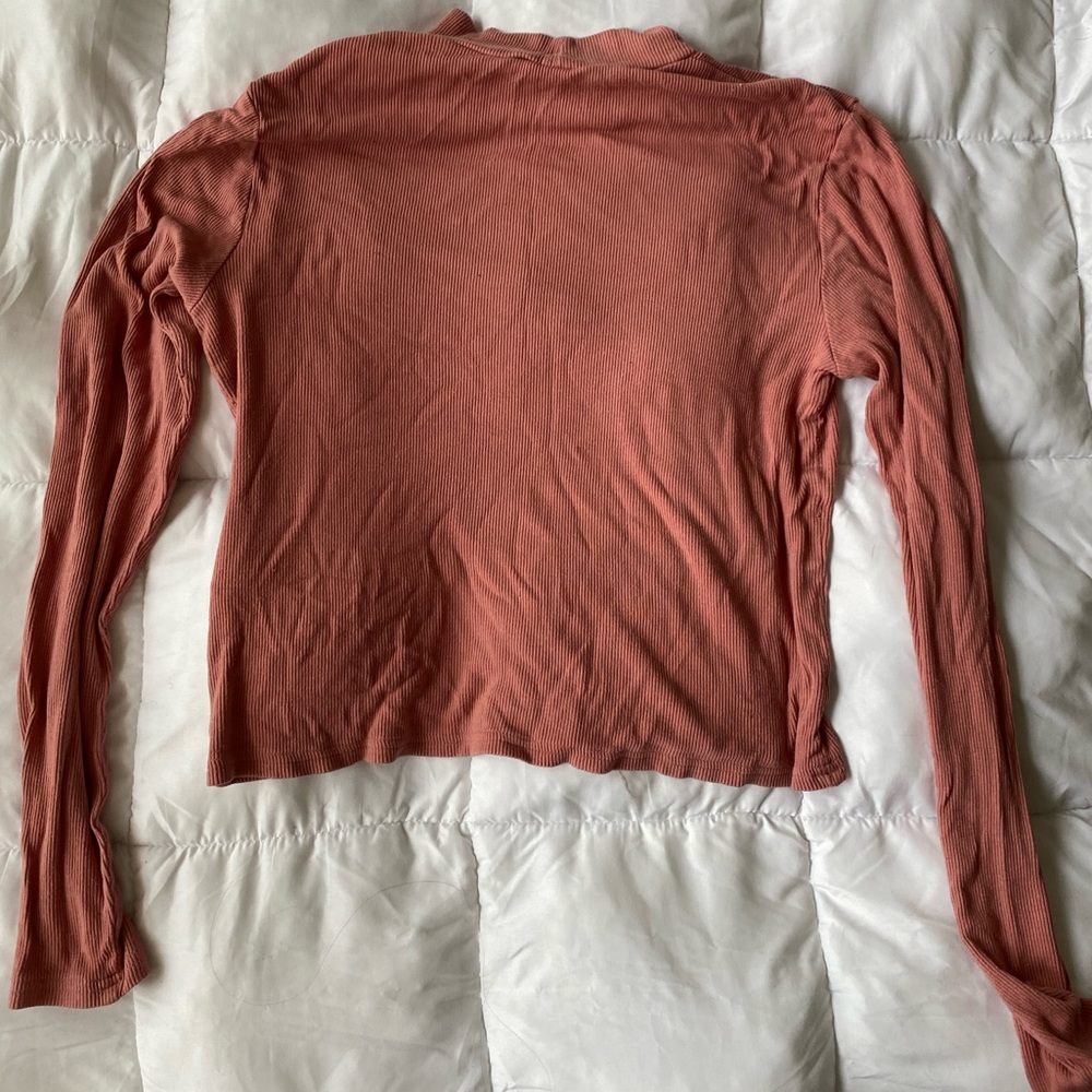 H&M Long Sleep Ribbed Turtle Neck Crop Top